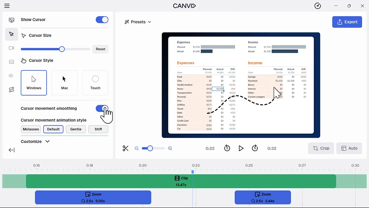 Cursor Movement Smoothing